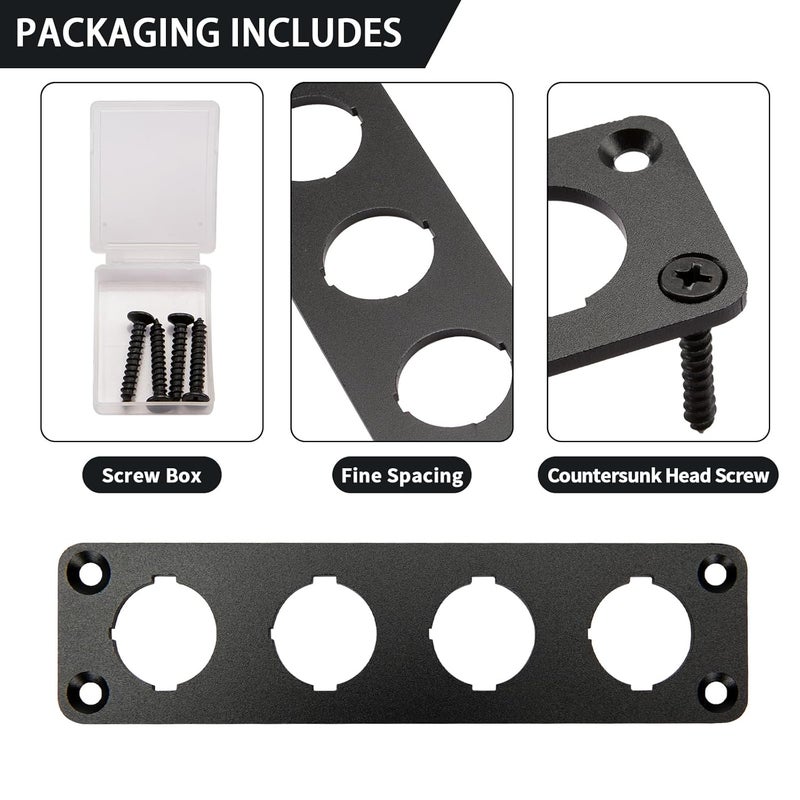 SDAQGE Switch Panel, Round 12 Volt Marine Switch Panel Aluminum Waterproof Rocker Switch Panel for Car Truck Marine Boat Rv Vehicle (4 Way) - Image 3